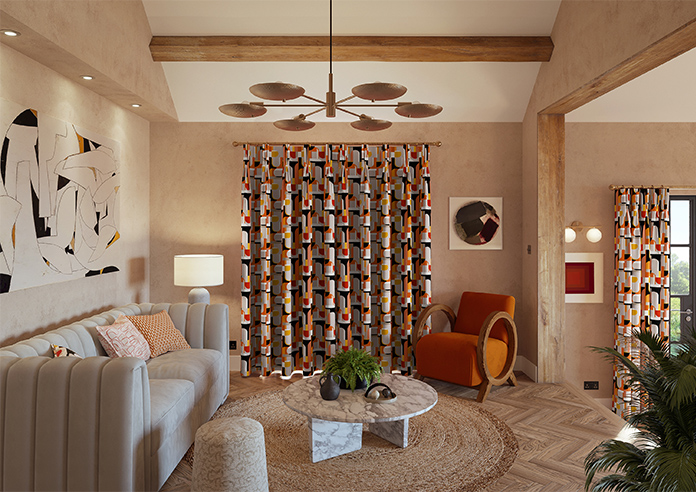 Archways, Orange - Made to Measure Curtains - Image 14